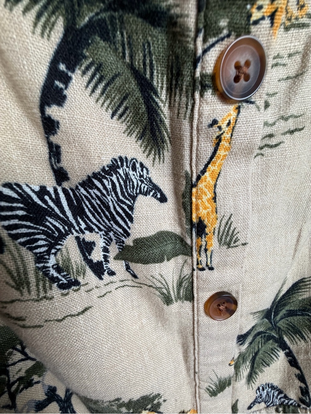 Old Navy Cream Tropical Animal Print Button-Front Sundress XXL - Picture 2 of 9